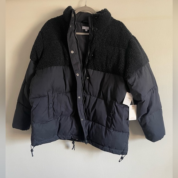 NWT Good American High Pile Fleece Cocoon Puffer Jacket - Picture 6 of 10